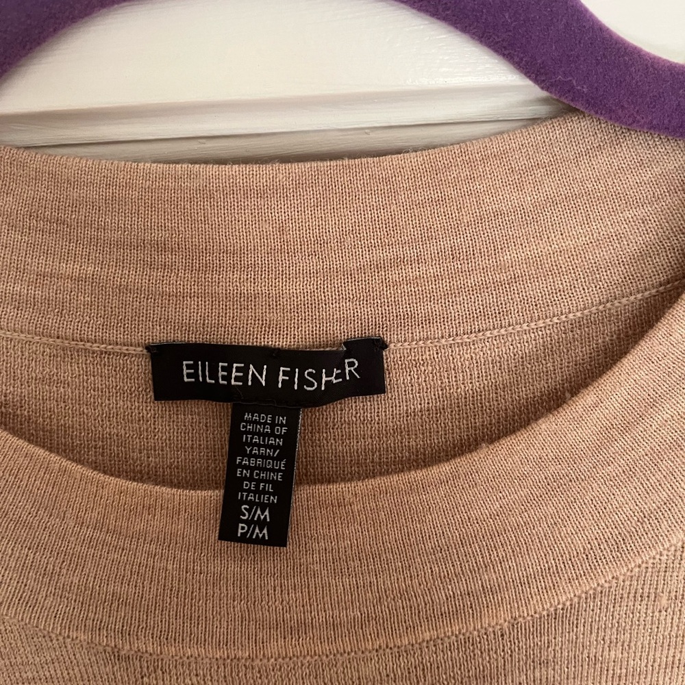 Eileen Fisher camel merino wool